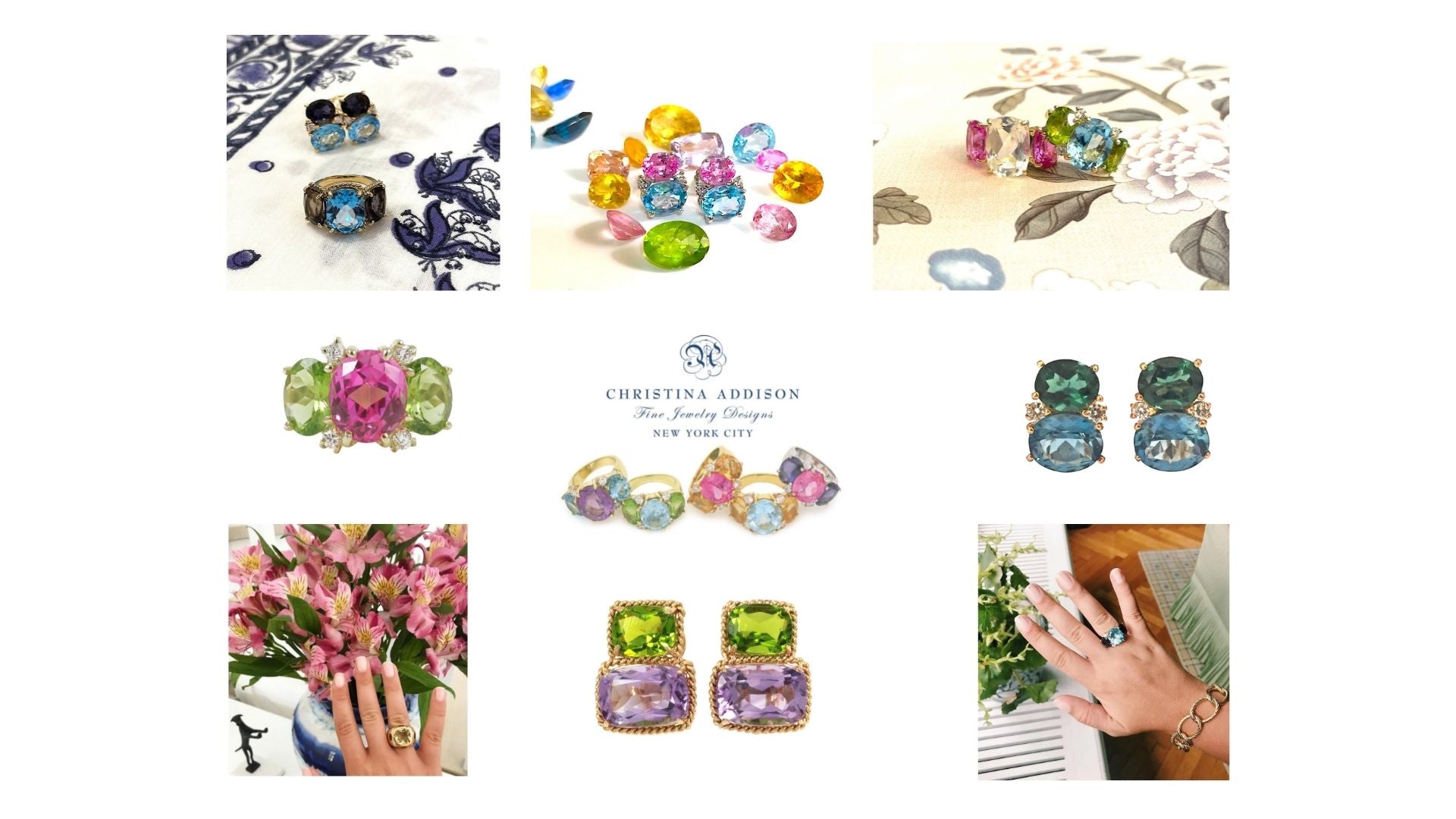 ADELE Large GUM DROP™ Earrings with Citrine and Smokey Topaz and Diamonds