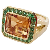 Citrine Emerald Cut Ring