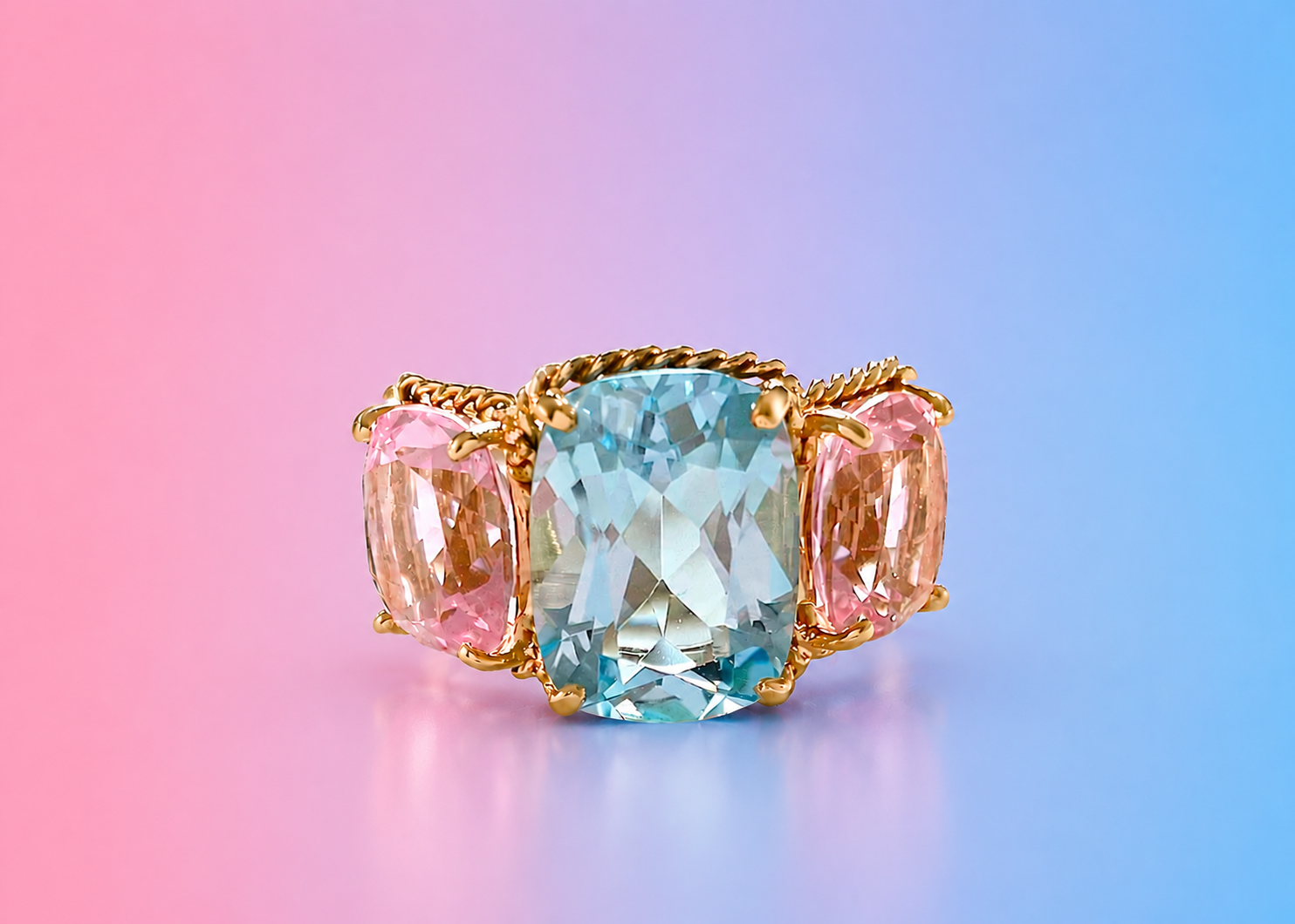 Medium GUM DROP™ Ring with Pink and Rock Crystal
