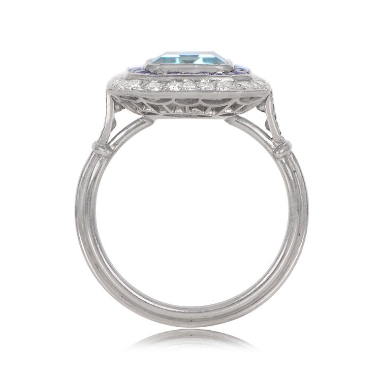 Platinum Kunzite and Diamond Ring