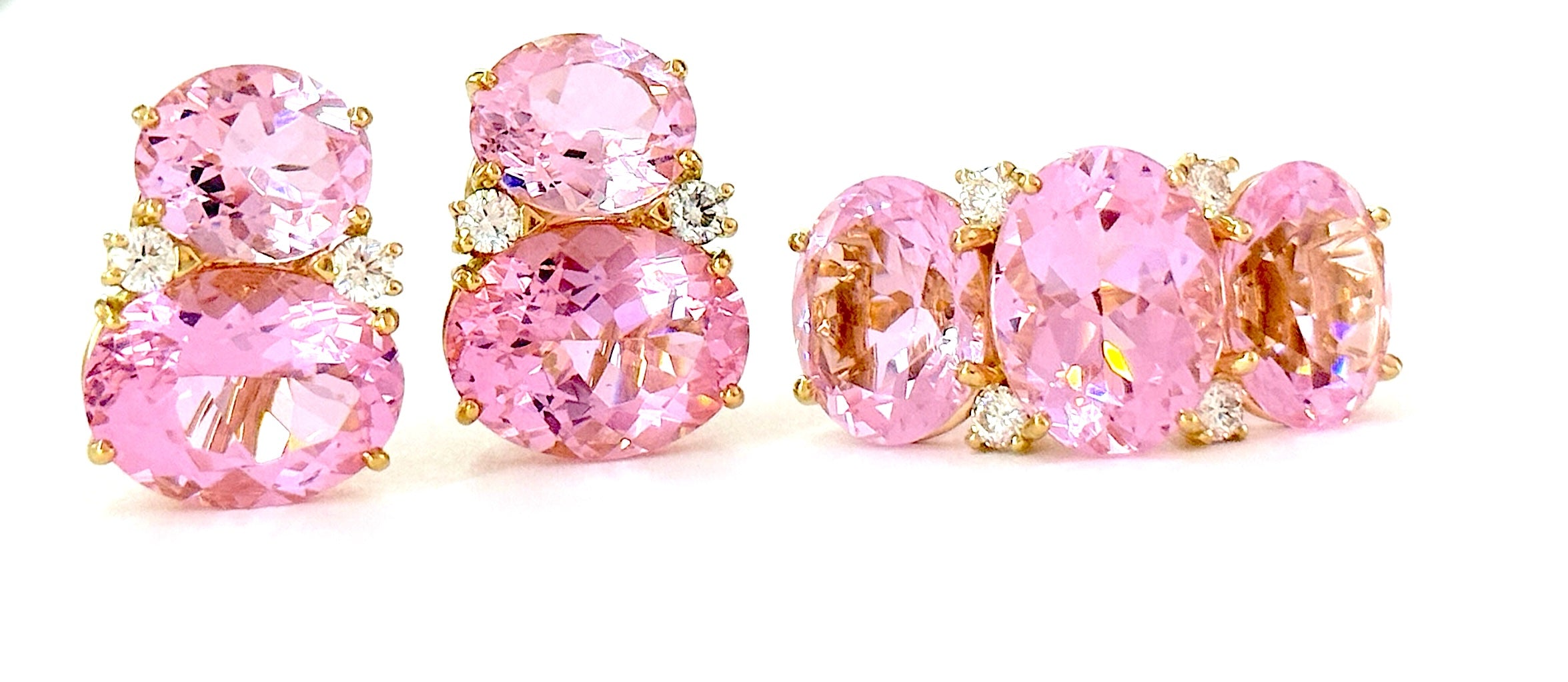 Extra Large GUM DROP™ Ring with Pink Topaz and Diamonds