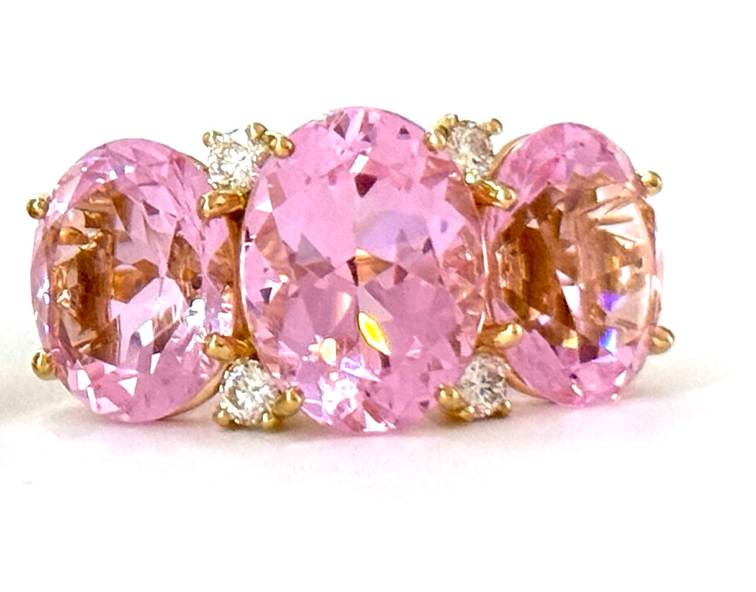 Extra Large GUM DROP™ Ring with Pink Topaz and Diamonds