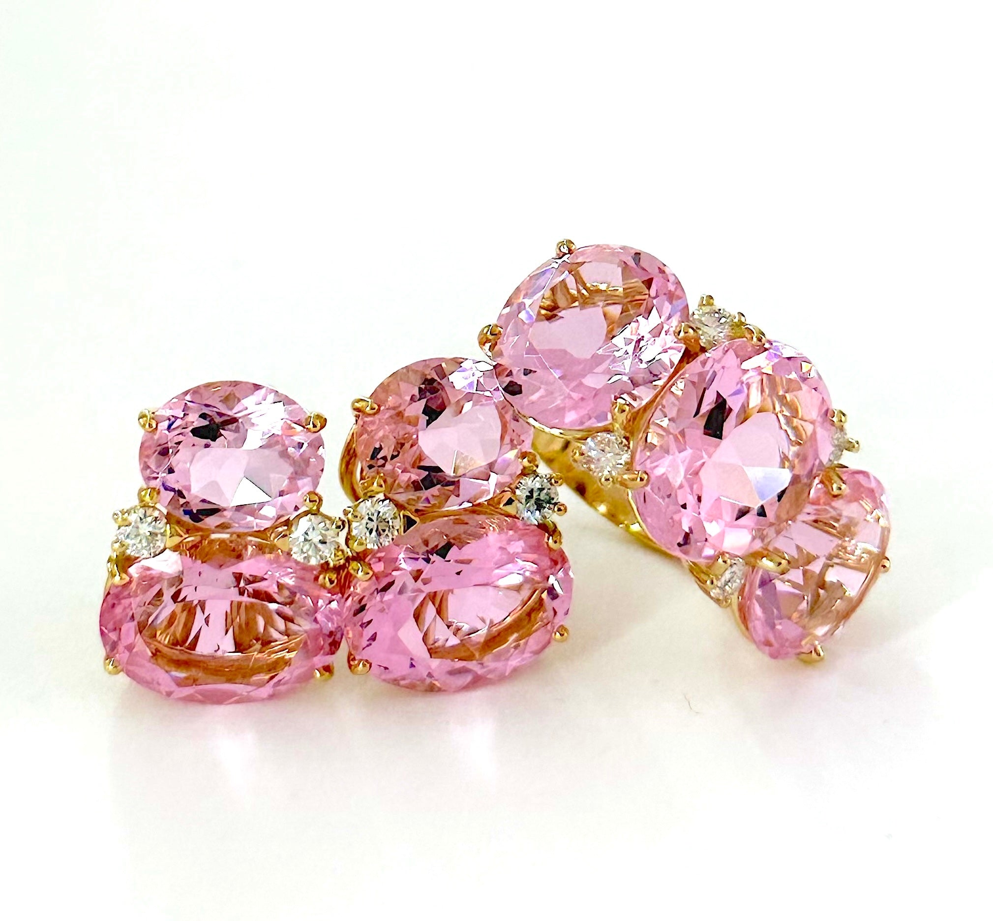 Extra Large GUM DROP™ Ring with Pink Topaz and Diamonds
