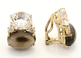 ADELE Large GUM DROP™ Earrings with Citrine and Smokey Topaz and Diamonds