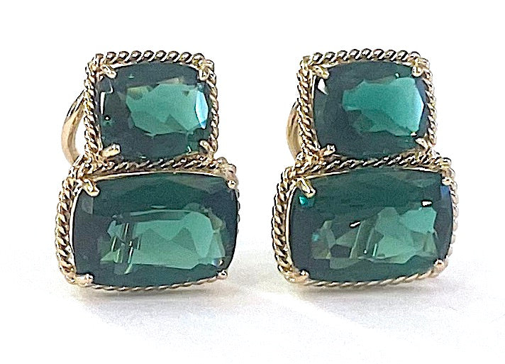 18kt Bonheur Ring with Green Amethyst, Amethyst and Blue Topaz