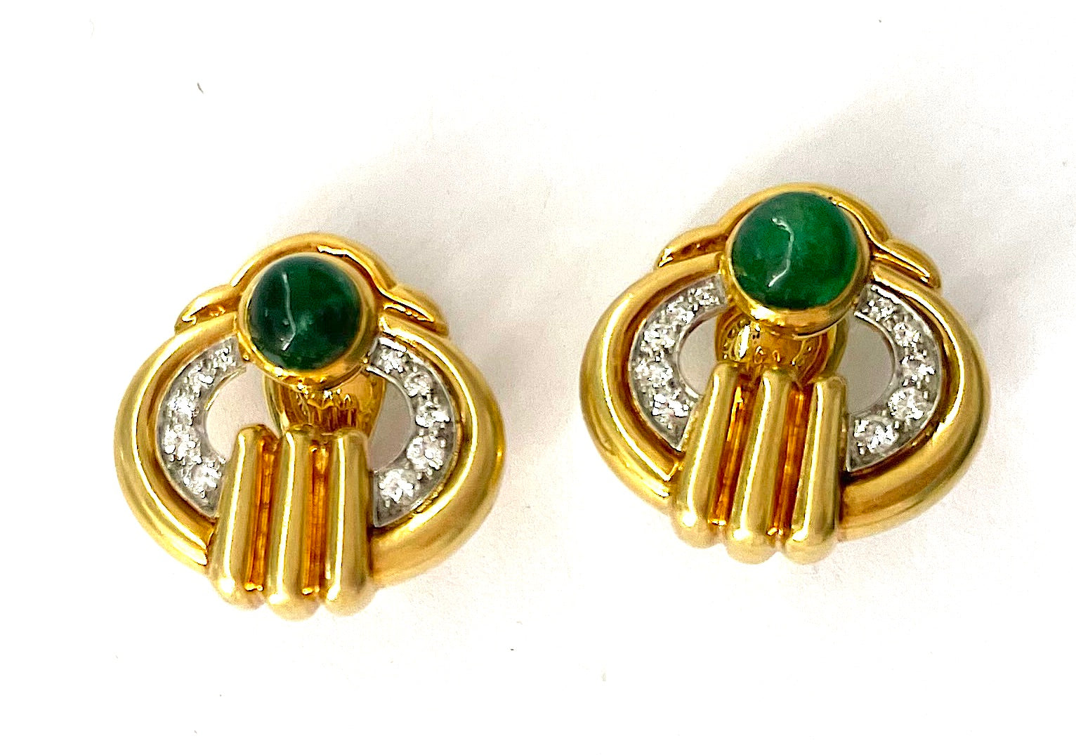 Elegant Gold Emerald and Diamond Earring by David Webb