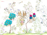 Elegant Drop Earring with Turquoise Sapphire and Blue Topaz A. Clunn