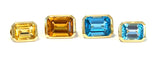18Kt Yellow Gold Double Cushion Peridot and Blue Topaz Earrings