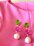 Elegant Drop Earring with Turquoise Sapphire and Blue Topaz A. Clunn
