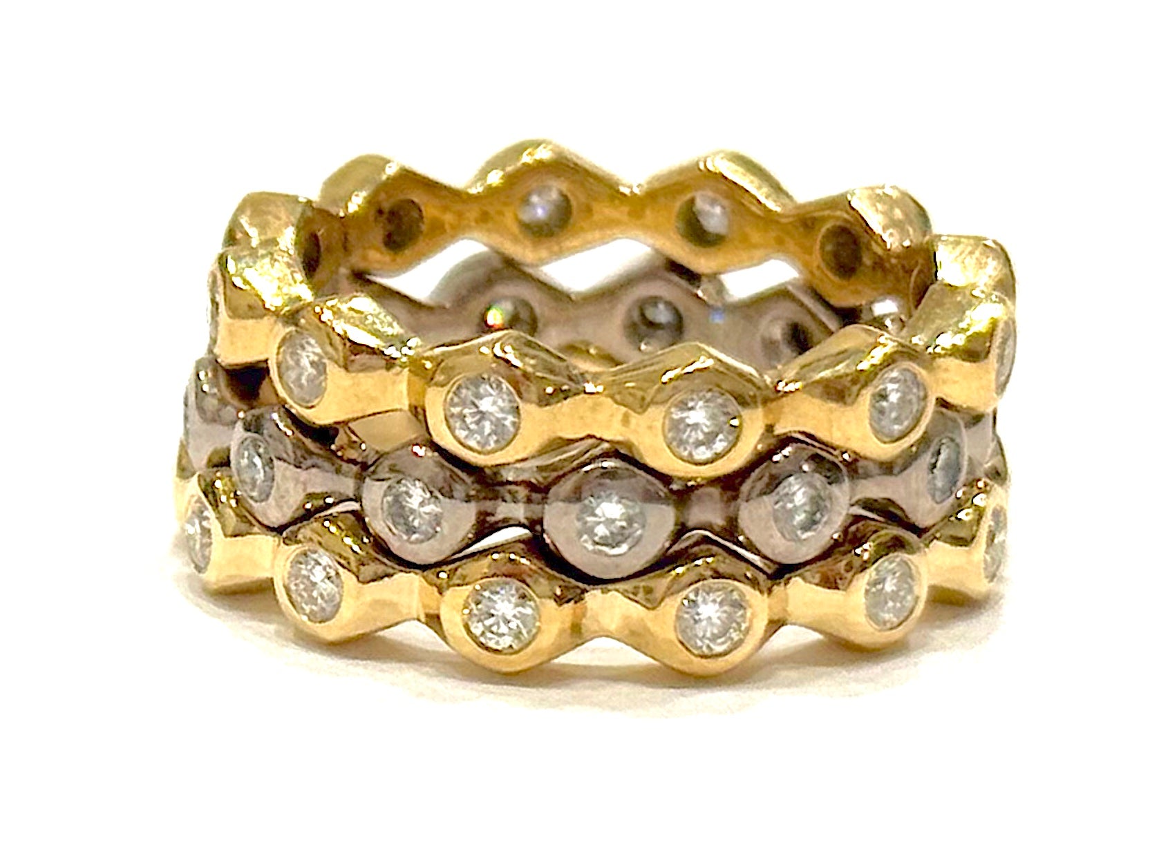 18kt Diamond Stacking Bubble Ring