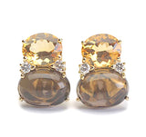 ADELE Large GUM DROP™ Earrings with Citrine and Smokey Topaz and Diamonds