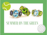 Elegant Drop Earring with Turquoise Sapphire and Blue Topaz A. Clunn