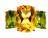 Large Two Stone Cushion Earring with Rock Crystal and Green Quartz