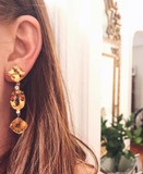 Elegant Drop Earring with Turquoise Sapphire and Blue Topaz A. Clunn