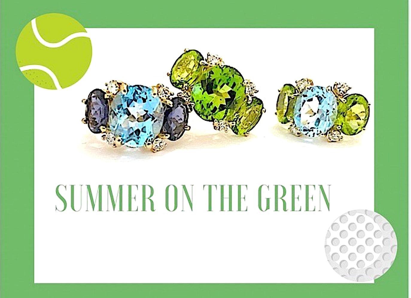 18kt Yellow Gold Mini Emerald Cut Ring with Blue Topaz and Peridot