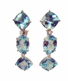 Elegant Drop Earring with Turquoise Sapphire and Blue Topaz A. Clunn