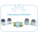 18Kt Yellow Gold Double Cushion Peridot and Blue Topaz Earrings