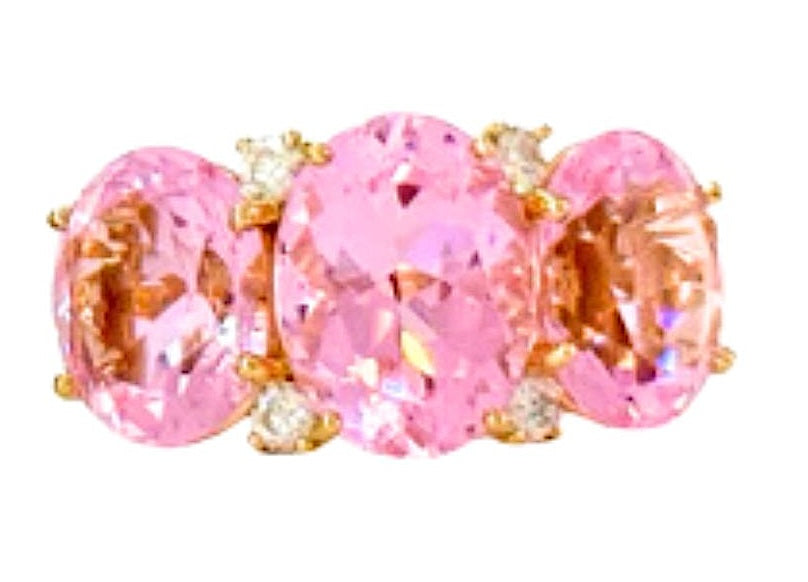 Extra Large GUM DROP™ Ring with Pink Topaz and Diamonds