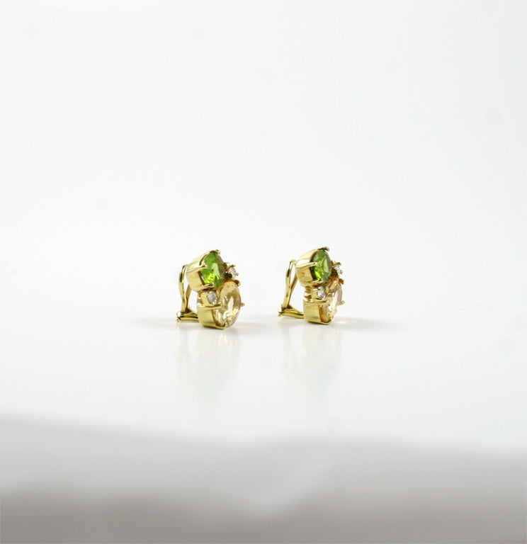 Medium GUM DROP™ Earrings with Peridot and Citrine and Diamonds