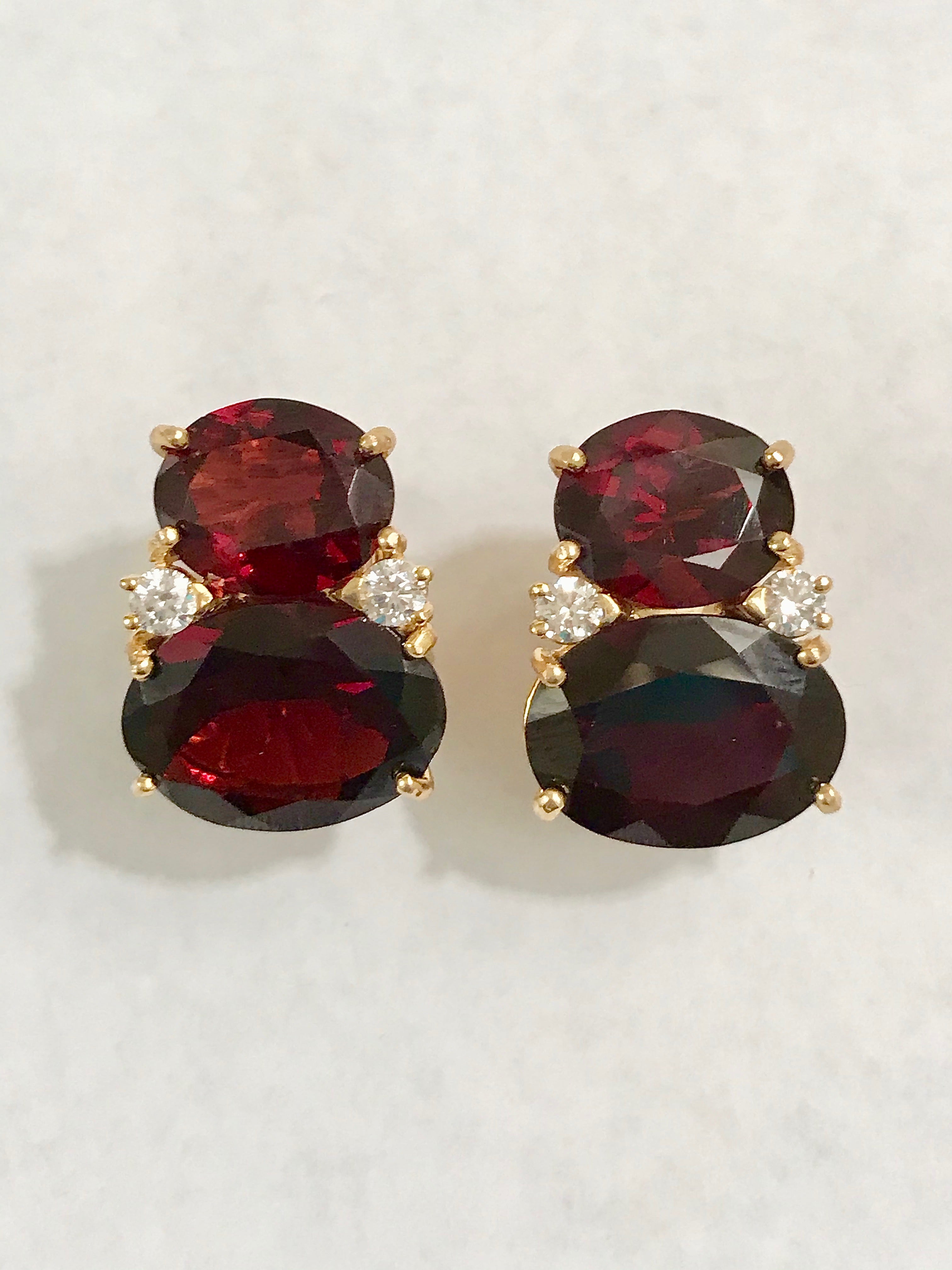 Large GUM DROP™ Earrings with Garnet and Diamonds
