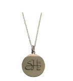 Signature Collection:  Silver Mini Script personalized  necklace on Crystal by the Yard Chain