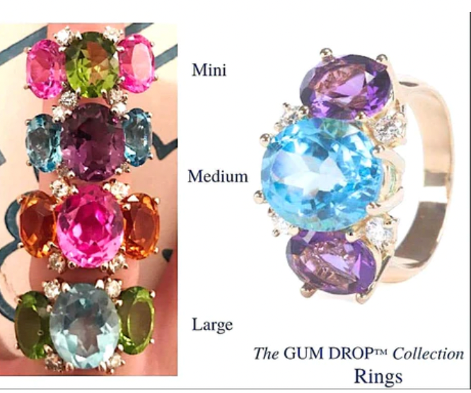 Medium 18kt White Gold GUM DROP™ Ring with Morganite and Rock Crystal