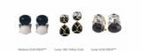 Elegant Alternating Yellow Gold and Ebony Wood Curved Link Bracelet