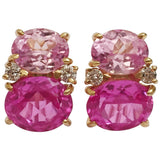 Large GUM DROP™ Earrings with Peridot and Pink Topaz and Diamonds