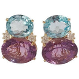 Large GUM DROP™ Earrings with Cabochon Chalcedony and Diamonds