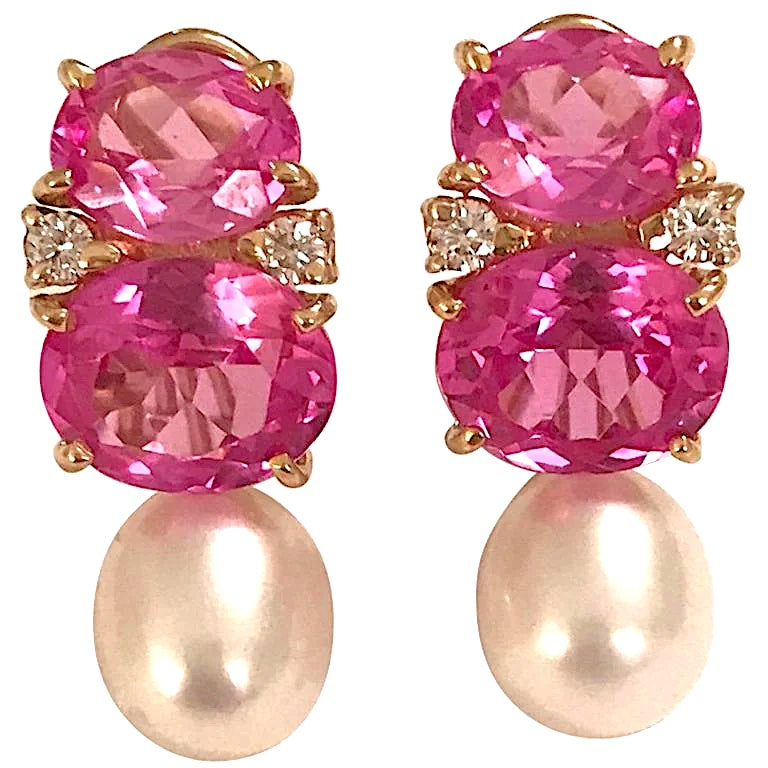 Medium GUM DROP™ Ring Blue Topaz Pink Topaz