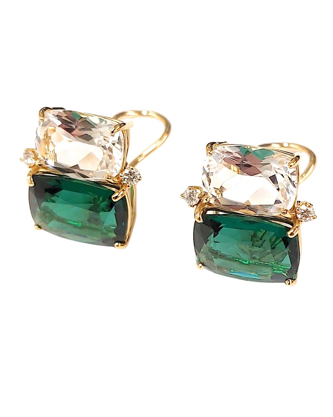 18kt Bonheur Ring with Green Amethyst, Amethyst and Blue Topaz