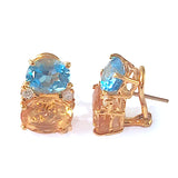 Medium GUM DROP™ Earrings with Citrine and Blue Topaz and Diamonds