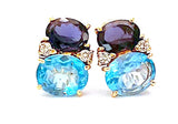 Medium GUM DROP™ Earrings with Iolite and Blue Topaz and Diamonds