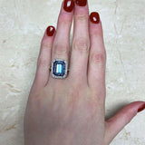 Platinum Kunzite and Diamond Ring