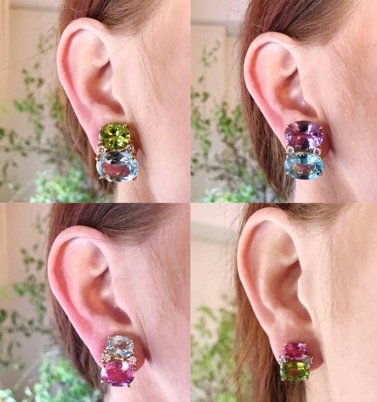 Floral motif diamond drop earring on wire with Euro backs