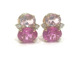 Mini GUM DROP™ Earrings with Pink Topaz and Diamonds