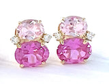 Mini GUM DROP™ Earrings with Pink Topaz and Diamonds