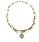 18kt Gold cable and oval link chain necklace with lobster clasp