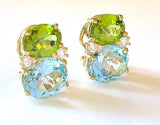 Medium GUM DROP™ Earrings with Peridot and Blue Topaz and Diamonds