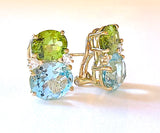 Medium GUM DROP™ Earrings with Peridot and Blue Topaz and Diamonds