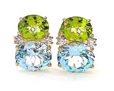 Medium GUM DROP™ Earrings with Peridot and Blue Topaz and Diamonds