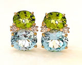 Medium GUM DROP™ Earrings with Peridot and Blue Topaz and Diamonds