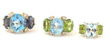 18kt Yellow Gold Sand Dollar Earrings with Peridot and Diamonds