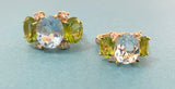 Small GUM DROP™ Ring with Blue Topaz and Peridot and Diamonds