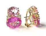 Large GUM DROP™ Earrings with Pink Topaz and Diamonds