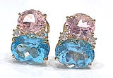 Large GUM DROP™ Earrings with Pink Topaz and Diamonds