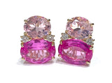 Large GUM DROP™ Earrings with Pink Topaz and Diamonds