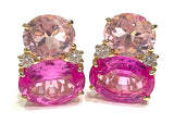 Large GUM DROP™ Earrings with Pink Topaz and Diamonds