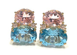 Large GUM DROP™ Earrings with Pink Topaz and Diamonds