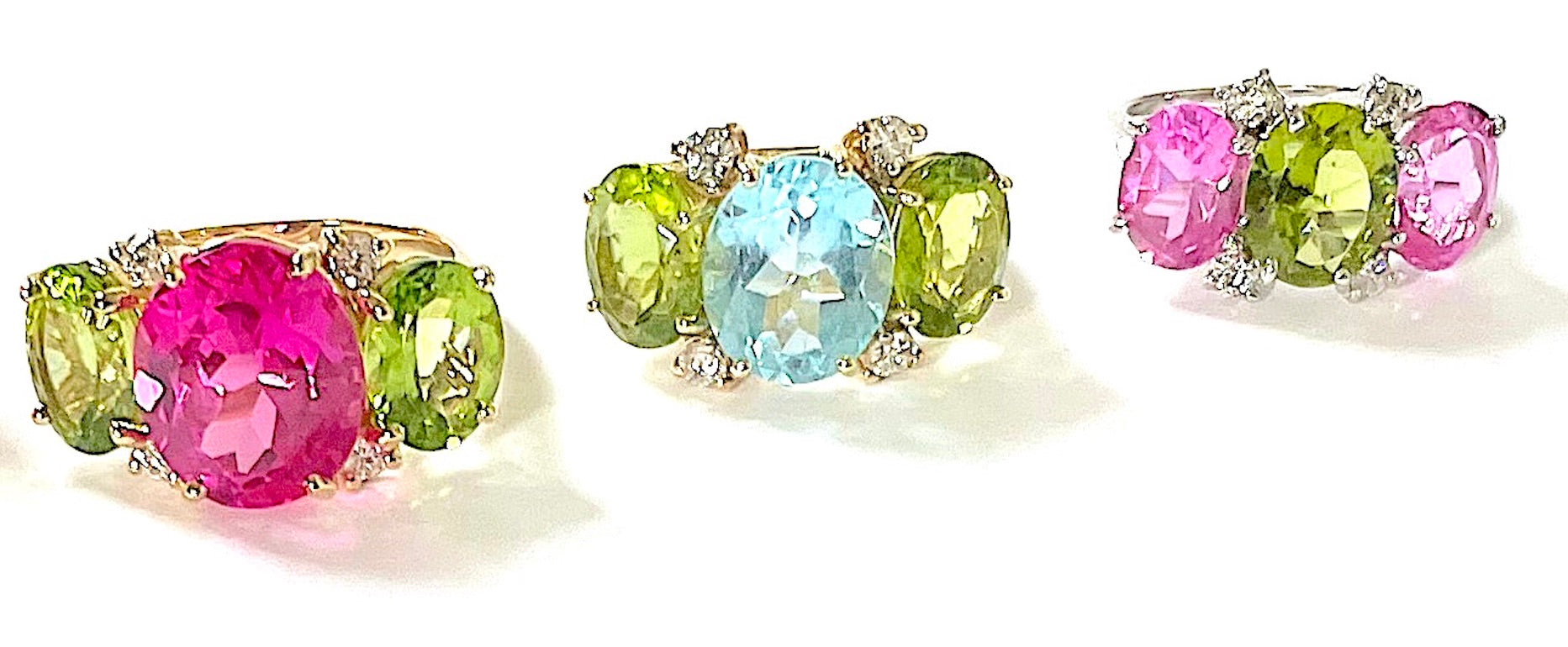 Extra Large GUM DROP™ Ring with Pink Topaz and Diamonds